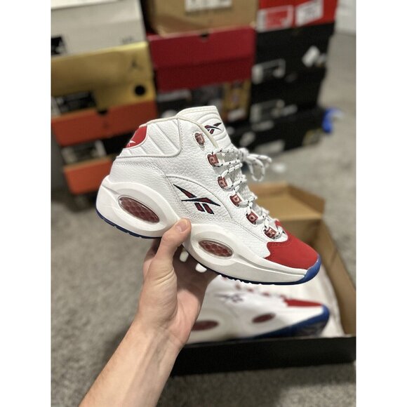 Reebok Question Mid OG 2020 Red Toe Size 8.5 PADS (Pass as DS) - Picture 1 of 2